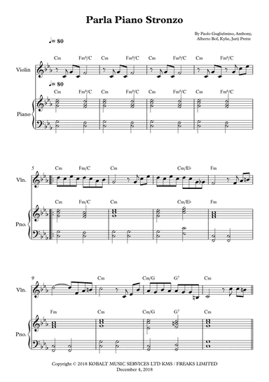Parla Piano Stronzo (arr. Wesley S. SIlva)