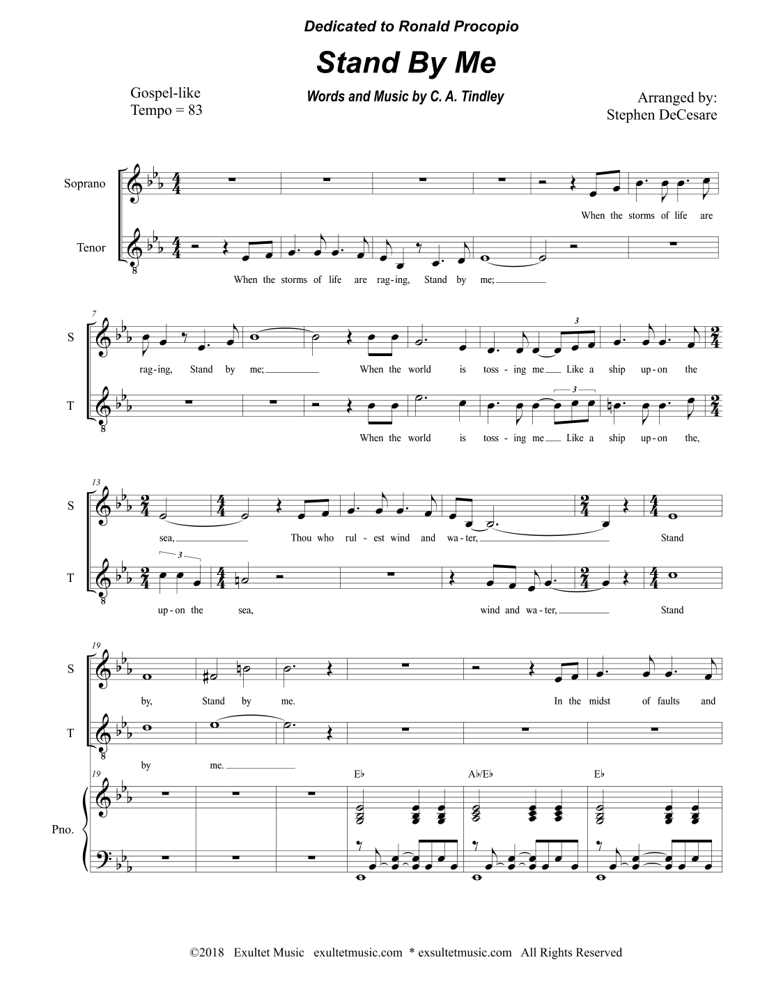 Stand By Me (2-part choir - (Soprano and Tenor) (arr. Stephen DeCesare)