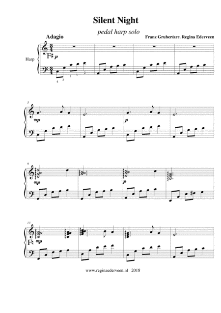 Silent Night - pedal harp solo