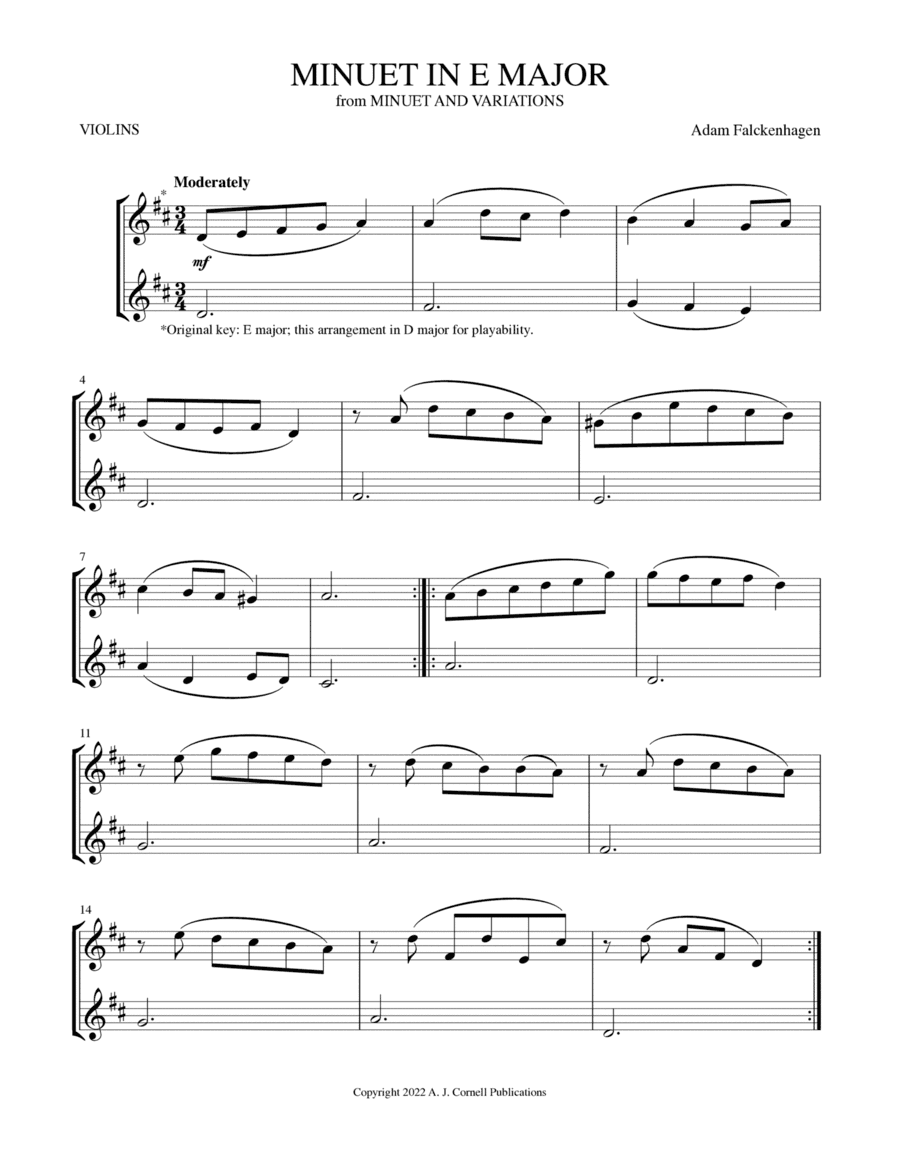 Minuet in E Major (arr. Mark Phillips)