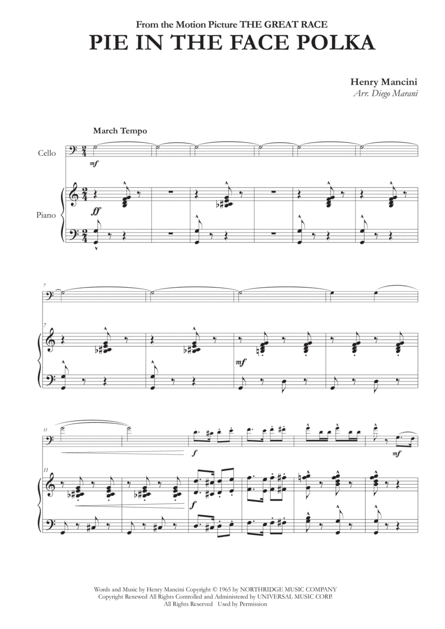 Pie In The Face Polka (arr. Diego Marani)