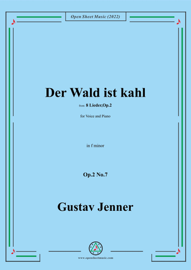 Jenner-Der Wald ist kahl,in f minor,Op.2 No.7 (arr. OSM Press)