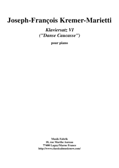 Joseph-François Kremer: Klaviersatz no. 6