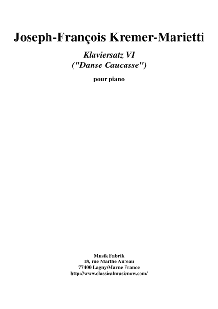 Joseph-François Kremer: Klaviersatz no. 6