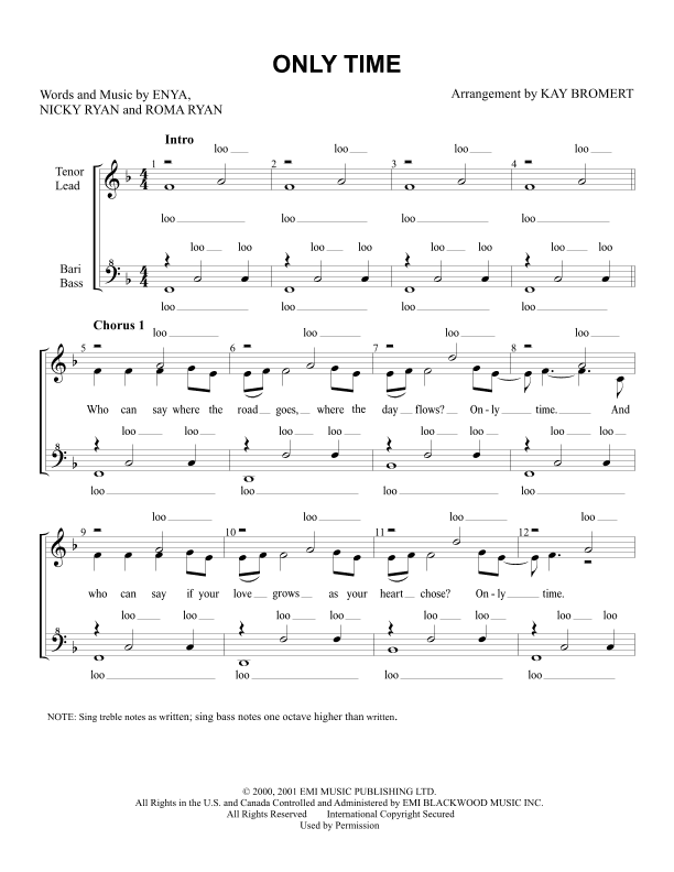 Only Time (arr. Kay Bromert)