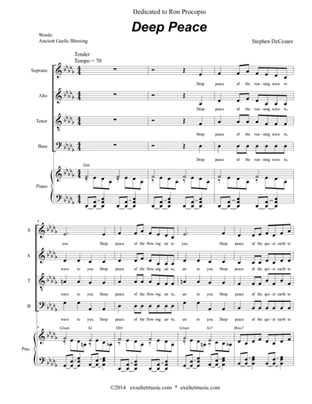 Deep Peace (Soprano solo with SATB)