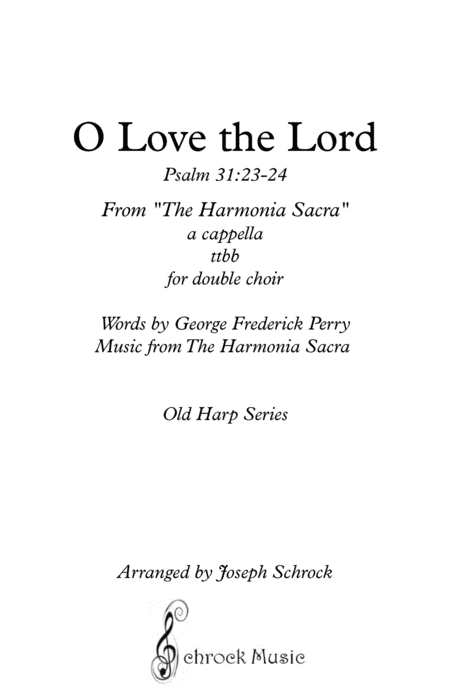 O Love The Lord (arr. Schrock Music)
