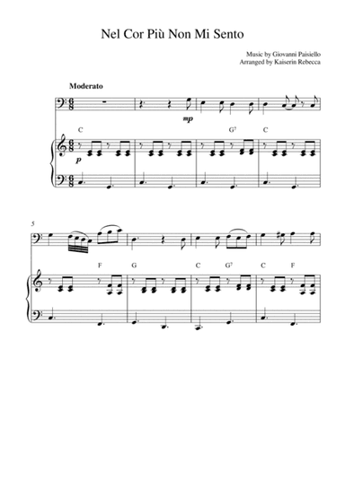 Nel Cor Più Non Mi Sento (for bassoon solo and piano accompaniment) (arr. Kaiserin Rebecca)