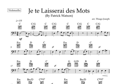 Je Te Laisserai Des Mots (arr. Thiago Joseph)