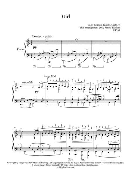 Girl (arr. James Siddons)