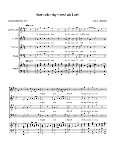chorus:let thy name oh lord (endless praise) hedges noway out
