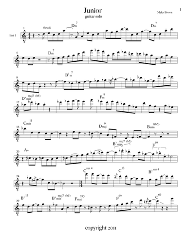Junior Guitar solo transcription