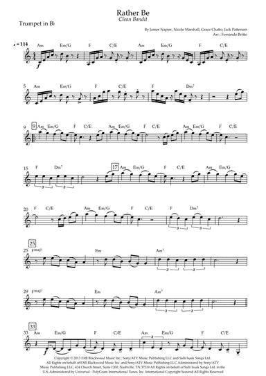 Rather Be (arr. Fernando Britto)