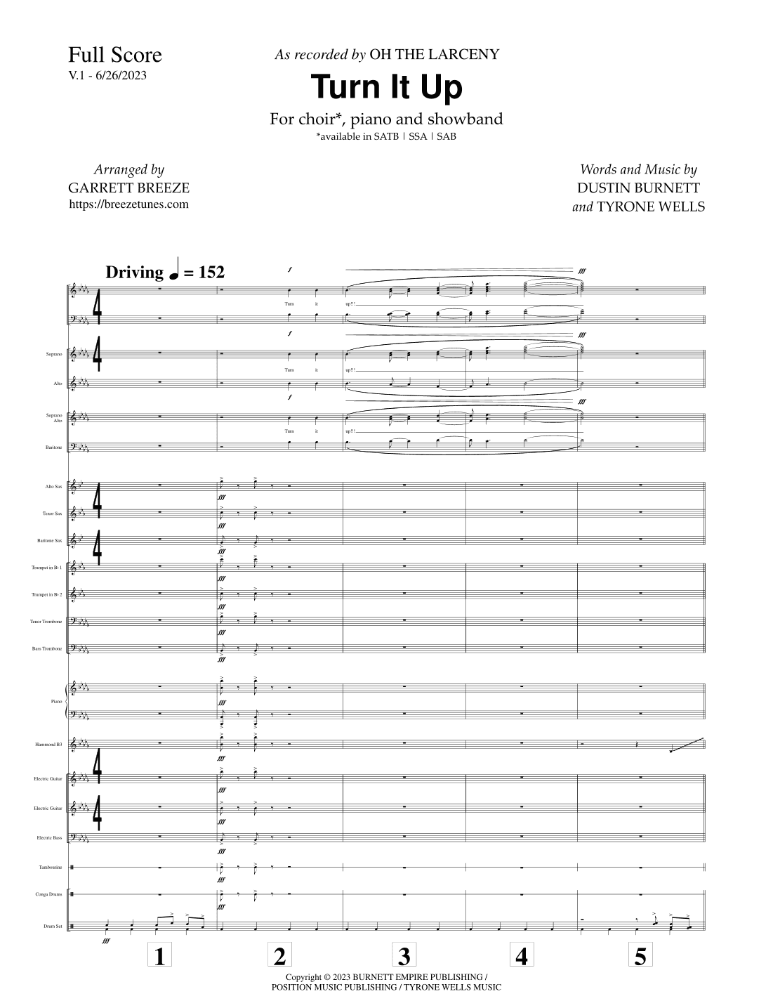 Turn It Up (arr. Garrett Breeze)
