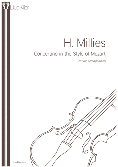 H. Millies - Concertino in the Style of Mozart, 2nd violin accompaniment (arr. Duo Klier)