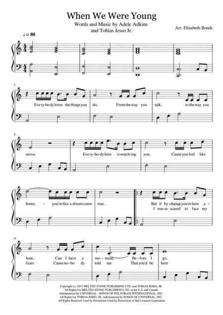 When We Were Young (arr. Elizabeth Bonds)