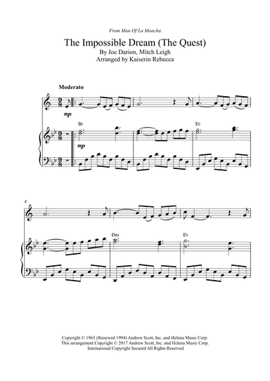The Impossible Dream (the Quest) (arr. Kaiserin Rebecca)