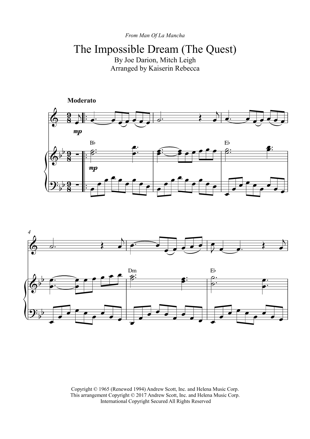 The Impossible Dream (the Quest) (arr. Kaiserin Rebecca)
