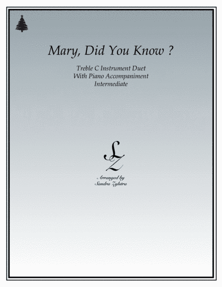 Mary, Did You Know? (arr. Sandra Zylstra)