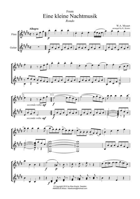 Rondo and Romance (abridged) for flute and guitar (arr. Amadeus Music)