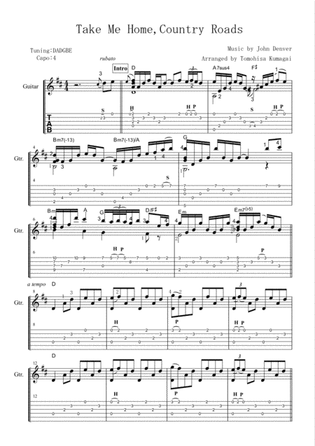 Take Me Home, Country Roads (arr. Tomohisa Kumagai)