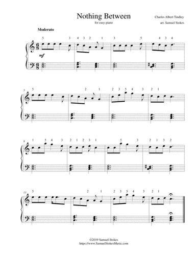 Nothing Between - for easy piano (arr. Samuel Stokes)