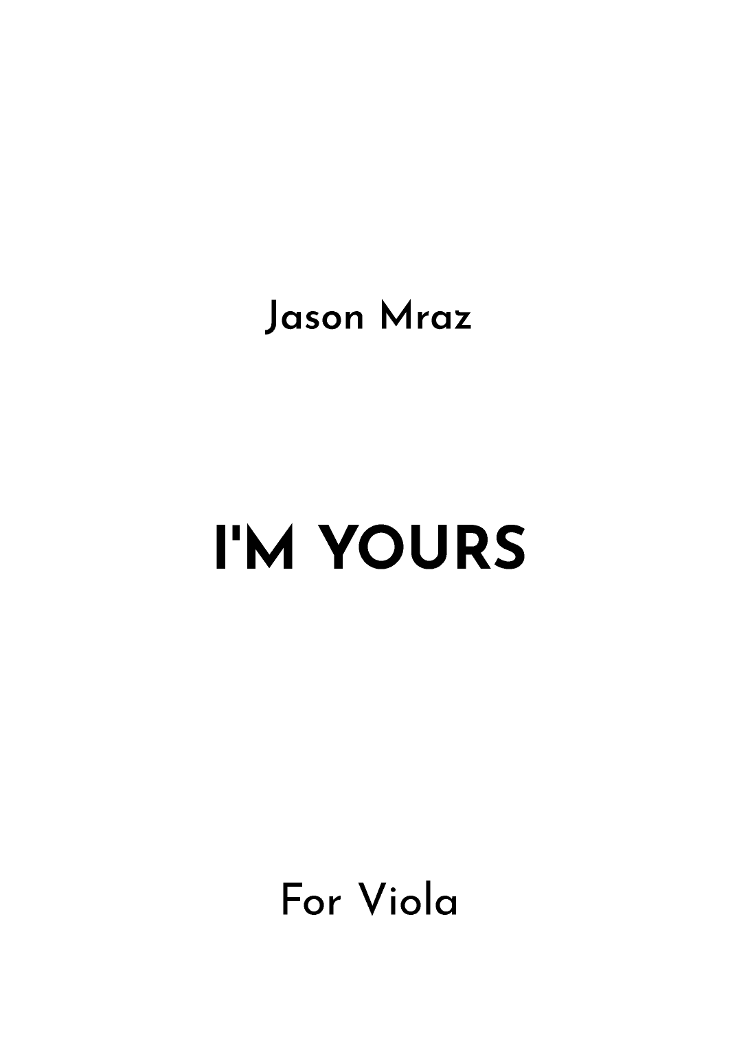 I'm Yours (arr. Jireh J.)