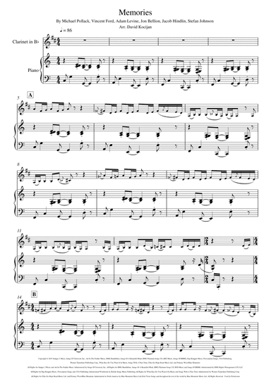 Memories (arr. David Kocijan)