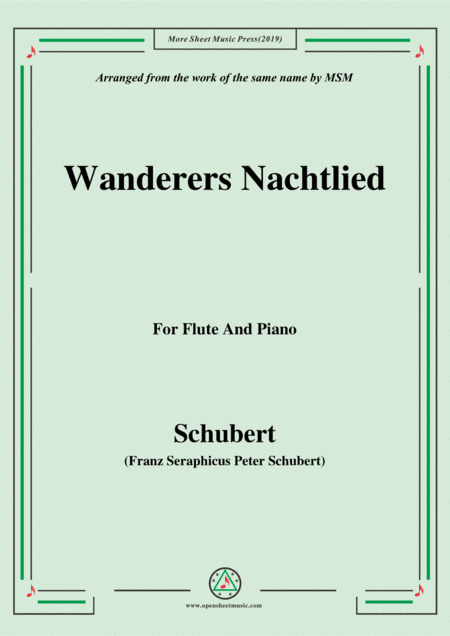 Schubert-Heidenröslein,for Flute and Piano (arr. MSM)