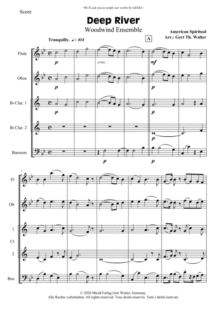 Deep River (arr. Gert Th. Walter)
