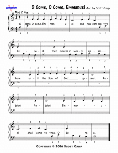 O Come, O Come Emmanuel (First Year Piano Students) (arr. Scott Camp)