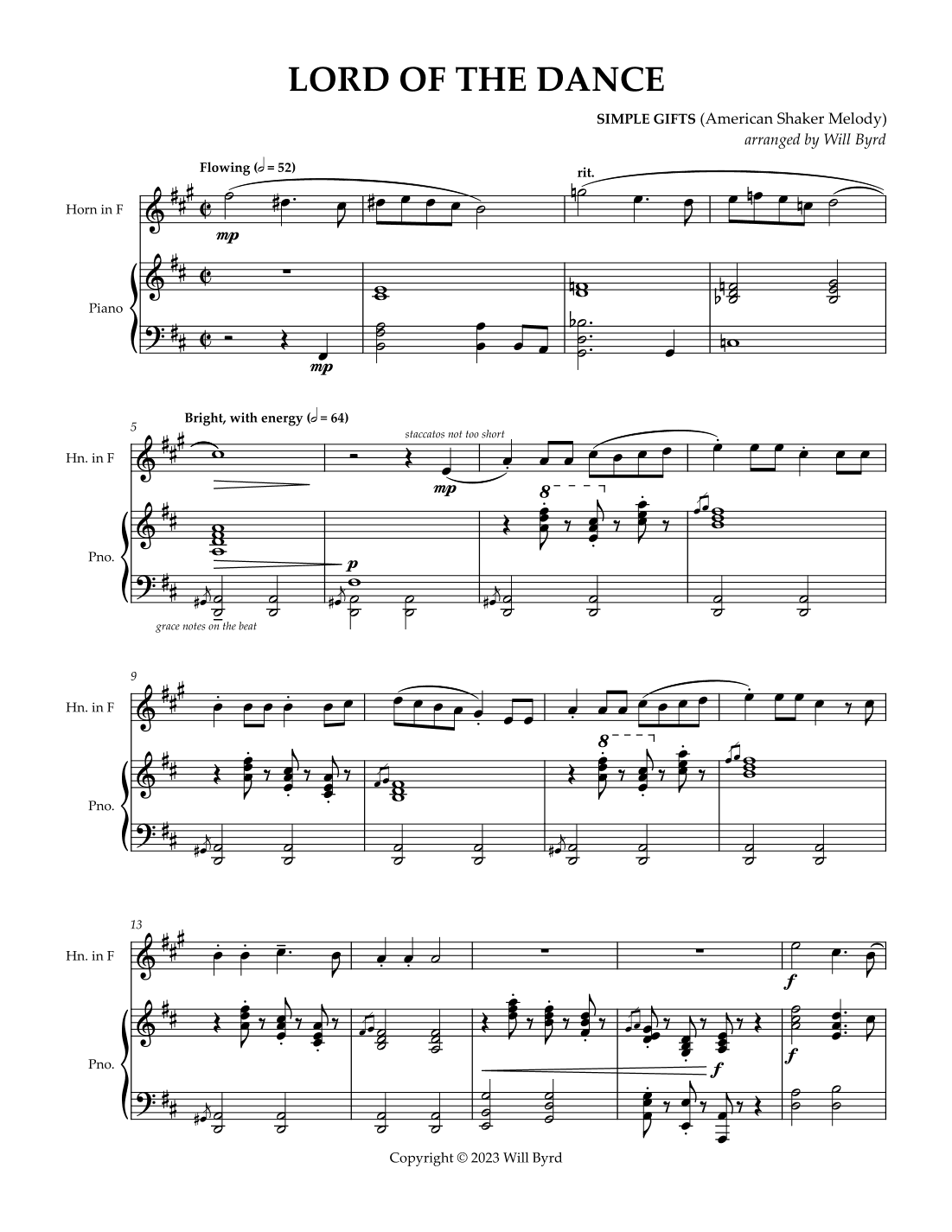 Lord of the Dance (Simple Gifts) (arr. Will Byrd)
