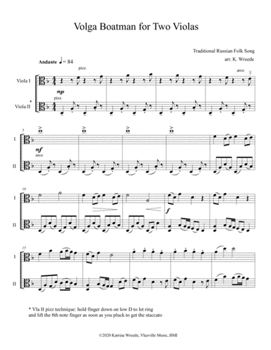 Volga Boatman for Two Violas (arr. K. Wreede)