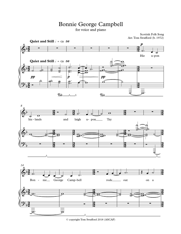 Bonnie George Campbell for voice and piano (arr. Tom Swafford)