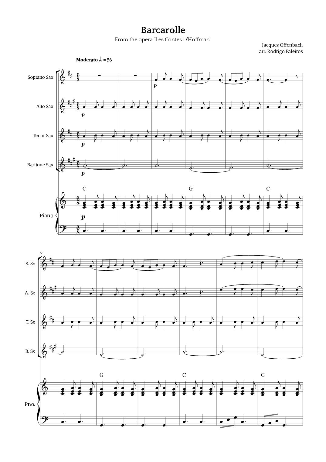 Barcarolle - Belle Nuit, O Nuit D'Amour (arr. Rodrigo Faleiros)