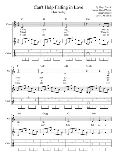 Can't Help Falling In Love (arr. Christy Kalfas)
