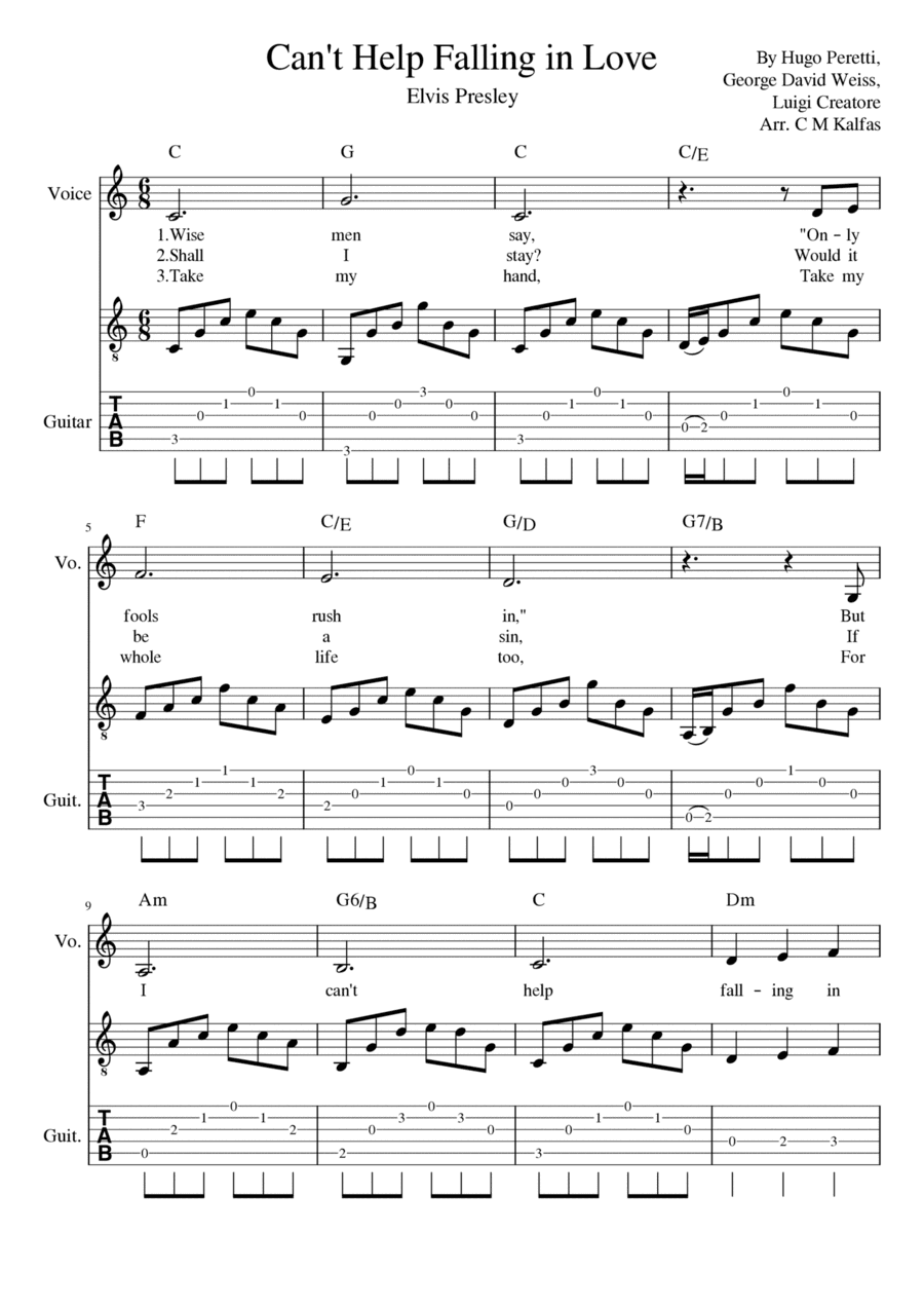 Can't Help Falling In Love (arr. Christy Kalfas)