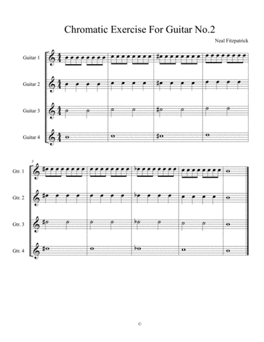 Chromatic Exercise No.2 For Four Guitars