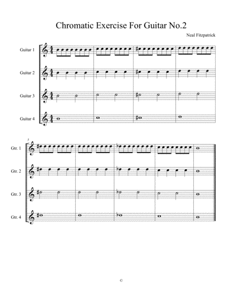 Chromatic Exercise No.2 For Four Guitars
