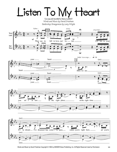 Listen To My Heart (arr. Larry Wright)