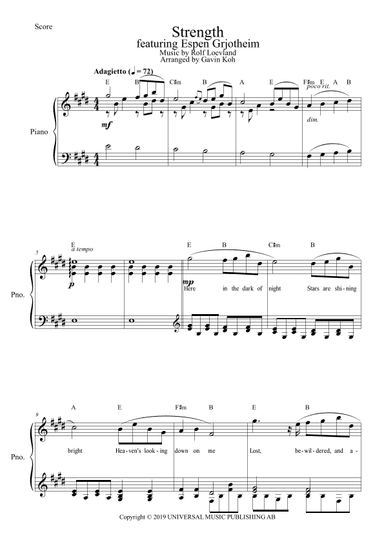 Strength Ft. Espen Grjotheim (arr. Gavin Koh)