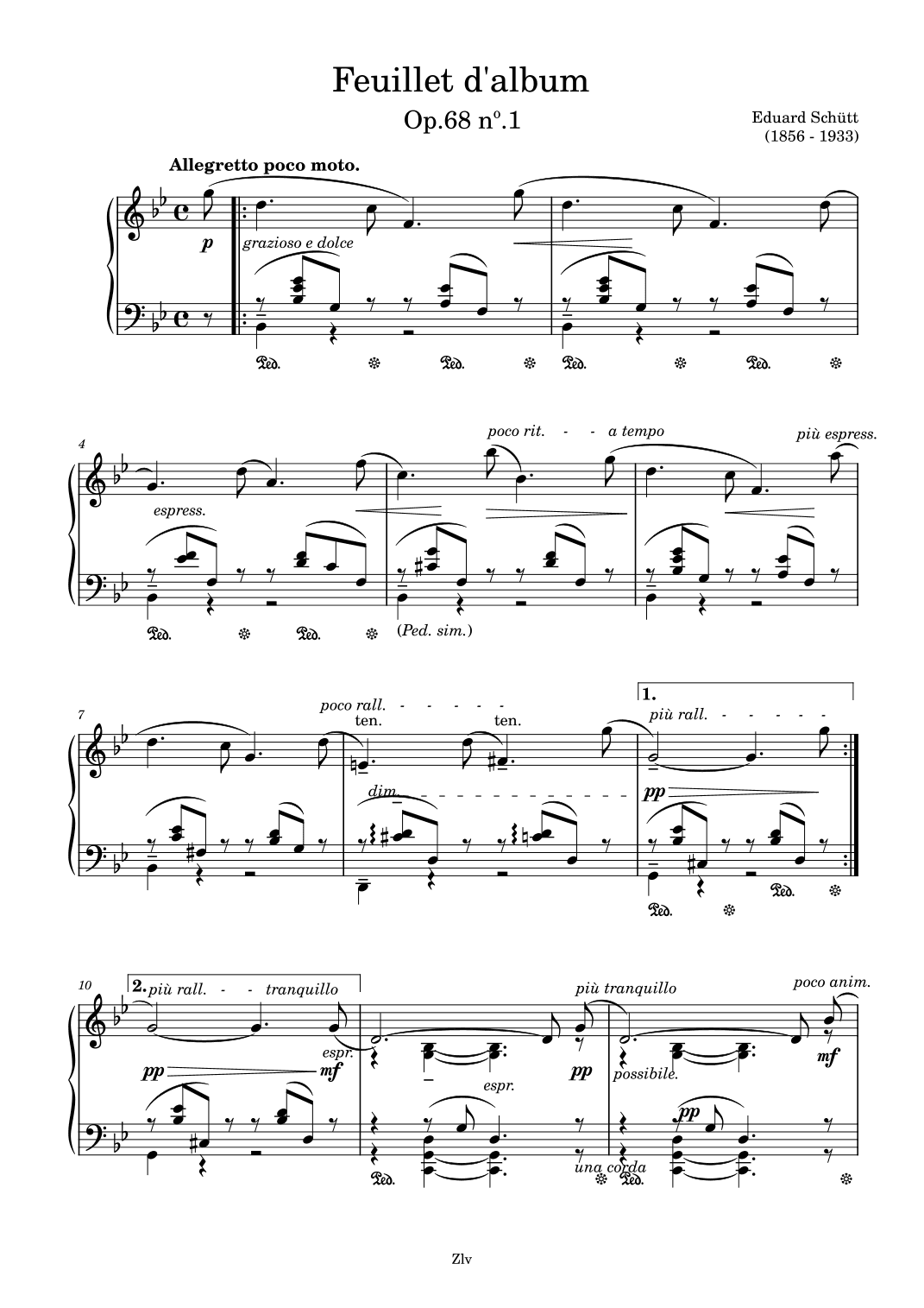 Feuillet d'album (arr. Zellev)