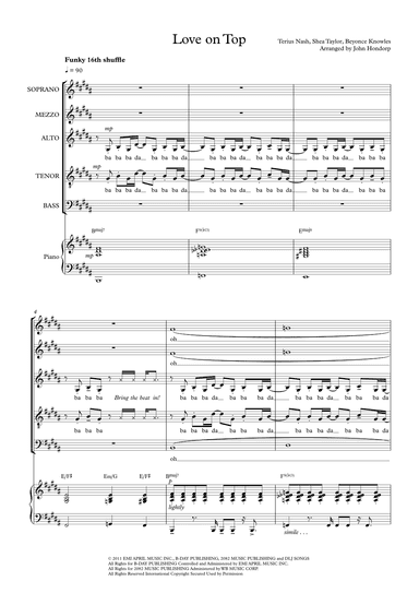 Love On Top (arr. John Hondorp)