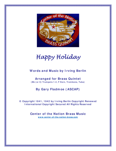Happy Holiday (arr. Gary Fladmoe (ASCAP))