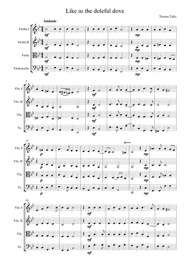 Like as the doleful dove (arr. Alex Tinlin)