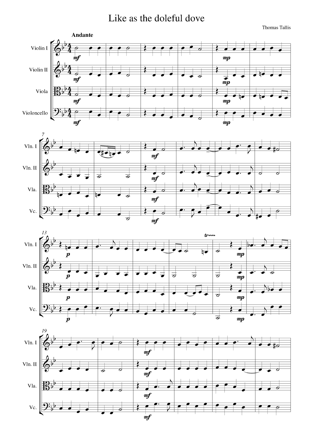 Like as the doleful dove (arr. Alex Tinlin)
