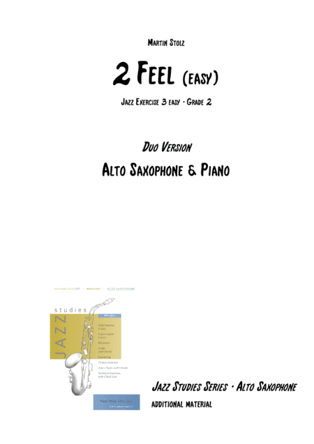 "2 Feel" - easy version arranged for alto saxophone and piano