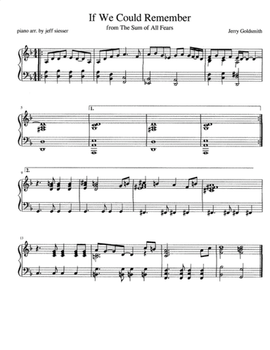 If We Could Remember (arr. jeff siesser)