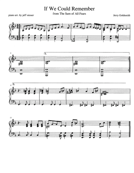 If We Could Remember (arr. jeff siesser)