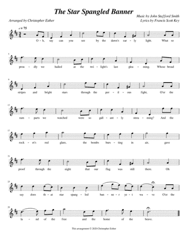 The Star Spangled Banner (Soprano Voice) (arr. Christopher Esther)
